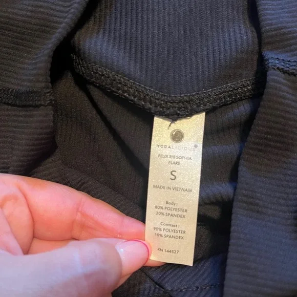 Yogalicious Felix Rib Sophia Flare Black Crossover High Waist Ribbed Leggings S - Picture 6 of 7